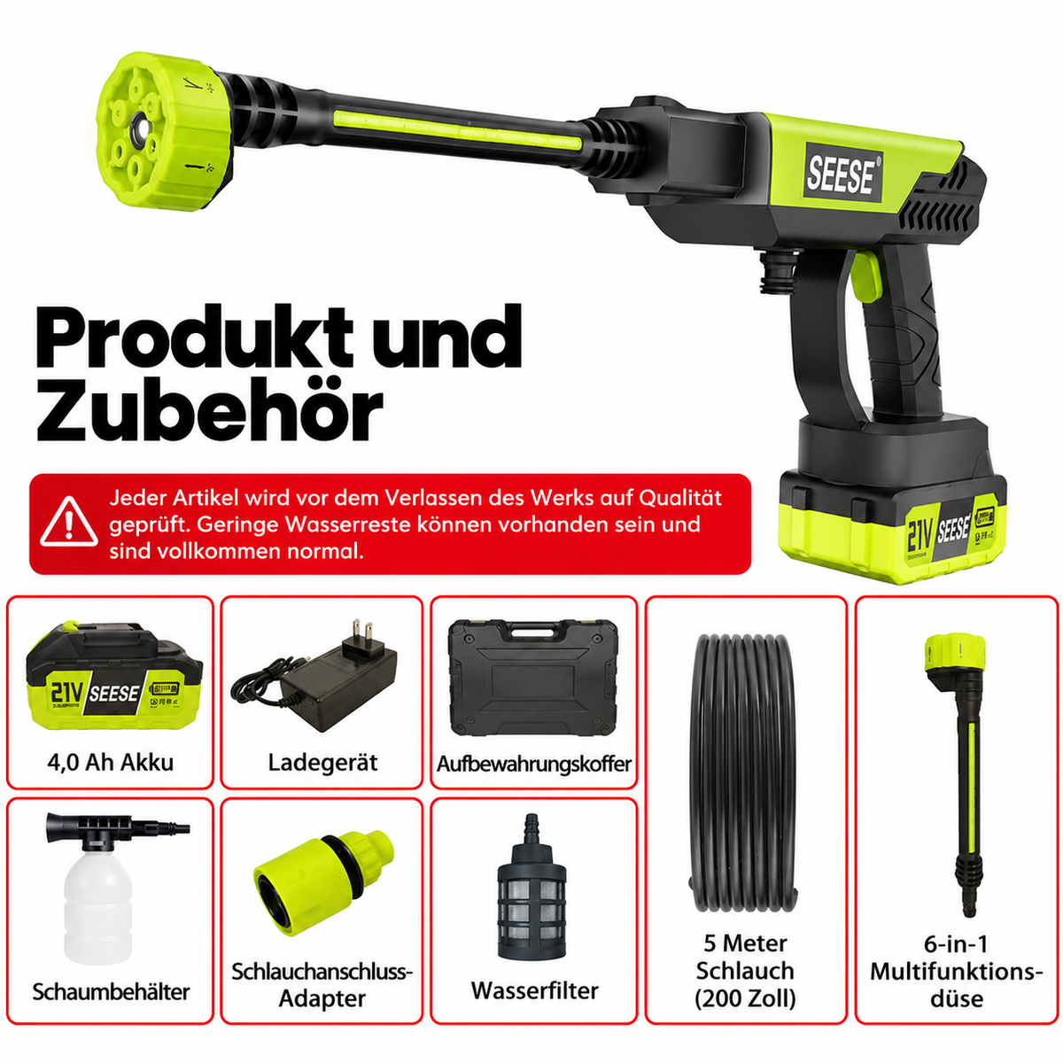 SEESE PowerJet — Kabelloser Hochdruckreiniger